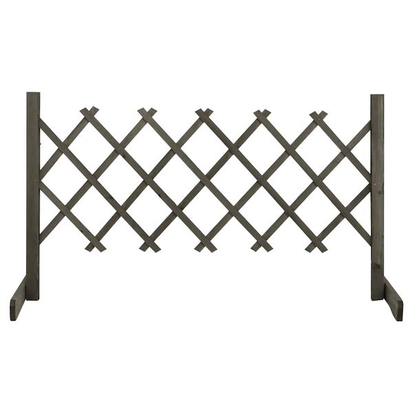 vidaXL Záhradný mriežkový plot sivý 120x60 cm masívne jedľové drevo