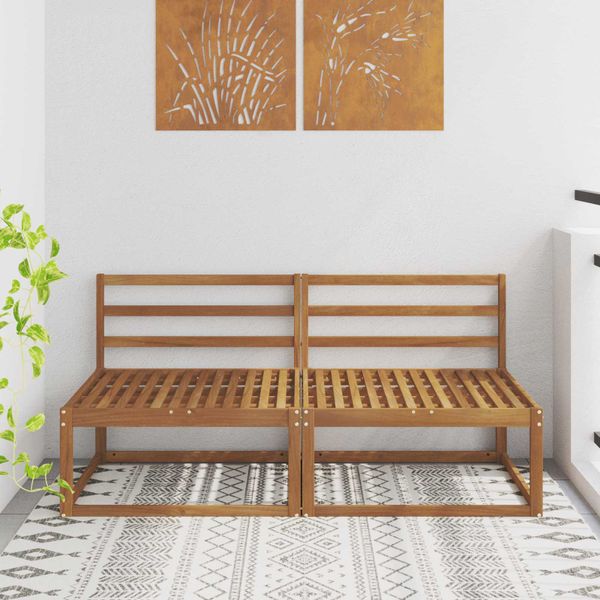 vidaXL 2 Kus Záhradná stredná sedačka Prírodná 158 x 83 x 73 cm