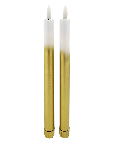 Dlhé LED sviece - bielo-zlatá, 2ks HOME DECOR HD-116