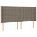 vidaXL Čelo postele s LED sivohnedé 163x16x118/128 cm látka