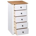 vidaXL Komoda biela 46x40x89 cm borovicový masív Panama Range