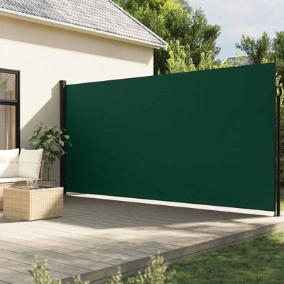 vidaXL Zaťahovacia bočná markíza, tmavozelená 200x500 cm
