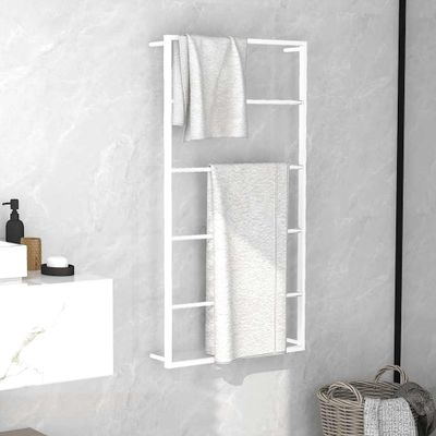 vidaXL Vešiak na uteráky biely 60x10x116 cm oceľový