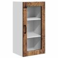 vidaXL Nástenný sklenený kabinet LUCCA Staré drevo 40 x 31 x 80 cm