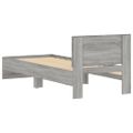 vidaXL Posteľný rám s čelom sivý sonoma 90x200 cm kompozitné drevo