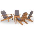 vidaXL 5-dielna záhradná sedacia súprava Adirondack akáciový masív