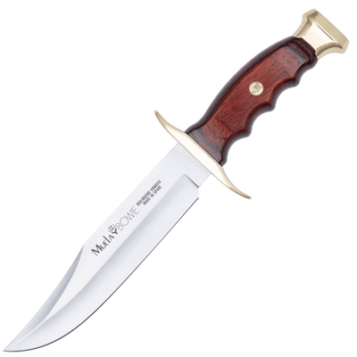 Muela BW-18 lovecký nôž 18 cm, koralové drevo Pakka, mosadz, kožené puzdro