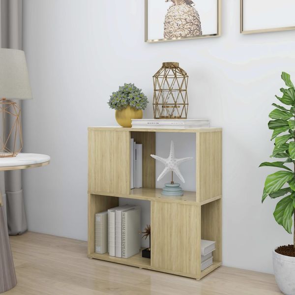 vidaXL Knižnica farba dubu sonoma 60x24x63 cm drevotrieska