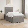 vidaXL Posteľ boxspring s matracom Sivohnedá 120 x 200 cm Látka