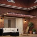 vidaXL Ručná vysúvacia markíza s LED 4,5 × 3 m 100% polyester a hliník