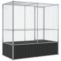 vidaXL Voliéra strieborná 210,5x107x212 cm oceľ