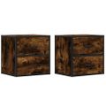 vidaXL Nástenné nočné stolíky 2 ks dymový dub 40x31x39,5 cm