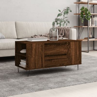 vidaXL Konferenčný stolík hnedý dub 102x44,5x50 cm kompozitné drevo