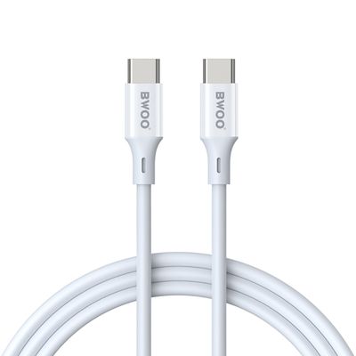 BWOO Kábel USB-C - USB-C 1m 60W ABS + TPE X282 C-C biely