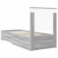 vidaXL Rám postele Sivý Sonoma a striebro 70 x 190 cm Kompozitné drevo
