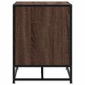 vidaXL Lavica na topánky hnedý dub 100x40x53,5cm kompozitné drevo+kov