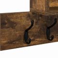 vidaXL Vešiak na stenu Nástenná montáž Dymová dub 100 x 12 x 43,5 cm