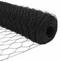 vidaXL Hexagonálny plot s stĺpom 50 x 1 m PVC potiahnutá oceľ Sivá