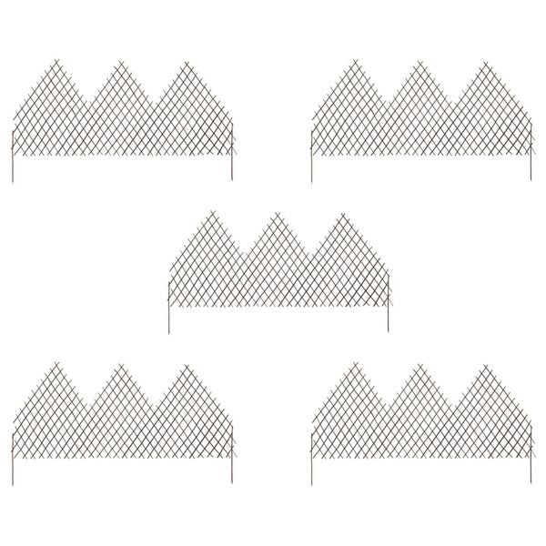 vidaXL Mriežkový plot z vŕbového prútia 5 ks 170x105 cm