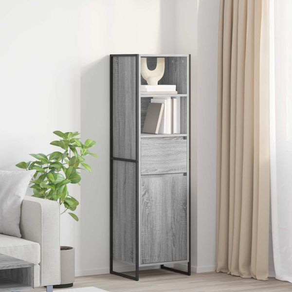 vidaXL Knižnica Sivý Sonoma 43 x 36 x 150.5 cm Kompozitné drevo