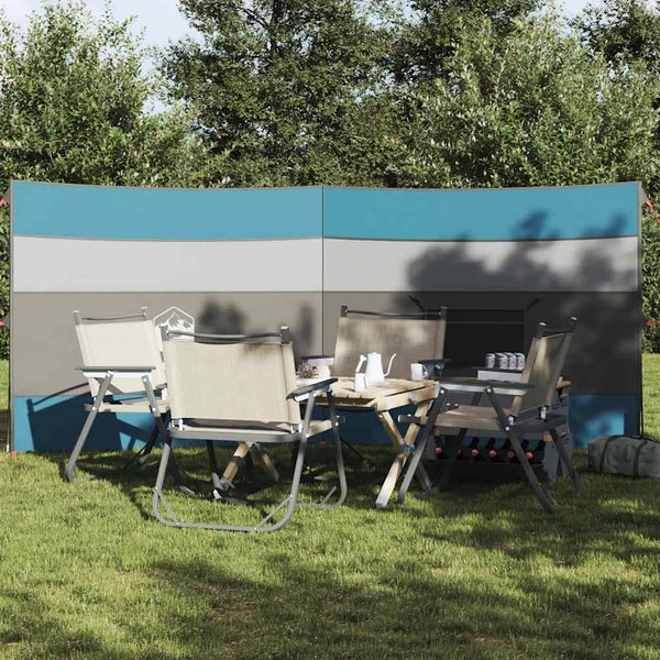 vidaXL Kempingový vetrolam modrý 340x130 cm vodeodolný