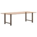 vidaXL Nohy k jedálenskému stolu, prírodná oceľ, 2 ks, 70 x (72-73) cm, oceľ