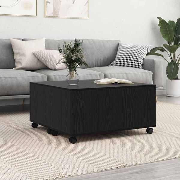 vidaXL Konferenčný stolík Čierny dub 75 x 75 x 38 cm Kompozitné drevo