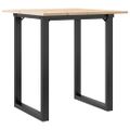 vidaXL Jedálenský stolík v tvare O 70x70x75 cm borovica a oceľ