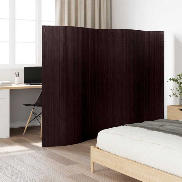 vidaXL Paraván z bambusu, tmavohnedý, šírka 250 cm, výška 165 cm