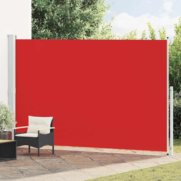 vidaXL Zaťahovacia bočná markíza na terasu 220x500 cm červená