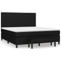 vidaXL Posteľný rám boxspring s matracom čierny 160x200 cm látka