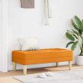 vidaXL lavička s vankúšom Tmavá žltá 113 x 57 x 39 cm látka