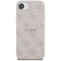 Guess HC MagSafe PU 4G Ring Classic Logo case for iPhone 16e Pink