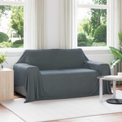vidaXL Prikrývky na hodenie 6 pcs Tmavo šedá 280 x 210 cm Flís