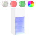 vidaXL TV skrinky s LED svetlami 2 ks biele 40,5x30x90 cm