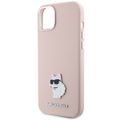 Karl Lagerfeld obal pre iPhone 15 Plus 6,7" KLHCP15MSMHCNPP ružový HC SILIKÓN C KOVOVÝ KOLÍK