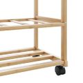 vidaXL vešiak na šaty s policami a kolieskami 100x38x175,5 cm bambus