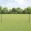 vidaXL Euro oplotenie s pilierom 25 x 0,8 m PVC potiahnutá oceľ Sivá