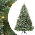 vidaXL Umelý vianočný stromček s 300 LED-i Zelená 180 cm PE a PVC