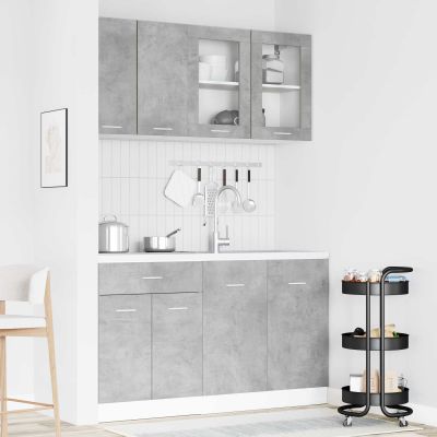 vidaXL Kuchynská jednotka Lyon 4 pcs Betónovo sivá Kompozitné drevo