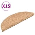 vidaXL Schodové rohože 15 ks 56x17x3 cm zlaté polkruhové