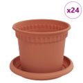 vidaXL Kvetináče 24 ks Tehlovo červená Plast