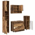 vidaXL Sada kúpeľňového nábytku 4 ks Staré drevo 35 x 30 x 192 cm
