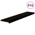 vidaXL Schodiskové stupne 16 ks hnedočierná 120x25x2 cm dubový masív