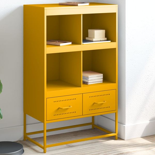 vidaXL Vysoká skrinka horčicovožltá 68x39x111,5 cm oceľ