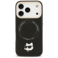 Puzdro Karl Lagerfeld Big Strap Choupette Metal Logo MagSafe pre iPhone 17 Pro čierna