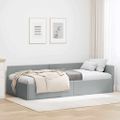 vidaXL Rohový rám postele Svetlosivá 90 cm x 190 cm látka