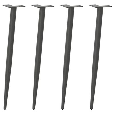 vidaXL Nohy ku konzolovému stolíku, kužeľovitý tvar, 4 ks, antracitové, 72-73 cm, oceľové