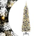 vidaXL Umelý vianočný stromček Biela 180 cm PVC, kov a plast