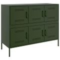 vidaXL Komoda olivovozelená 100,5x39x79 cm oceľ